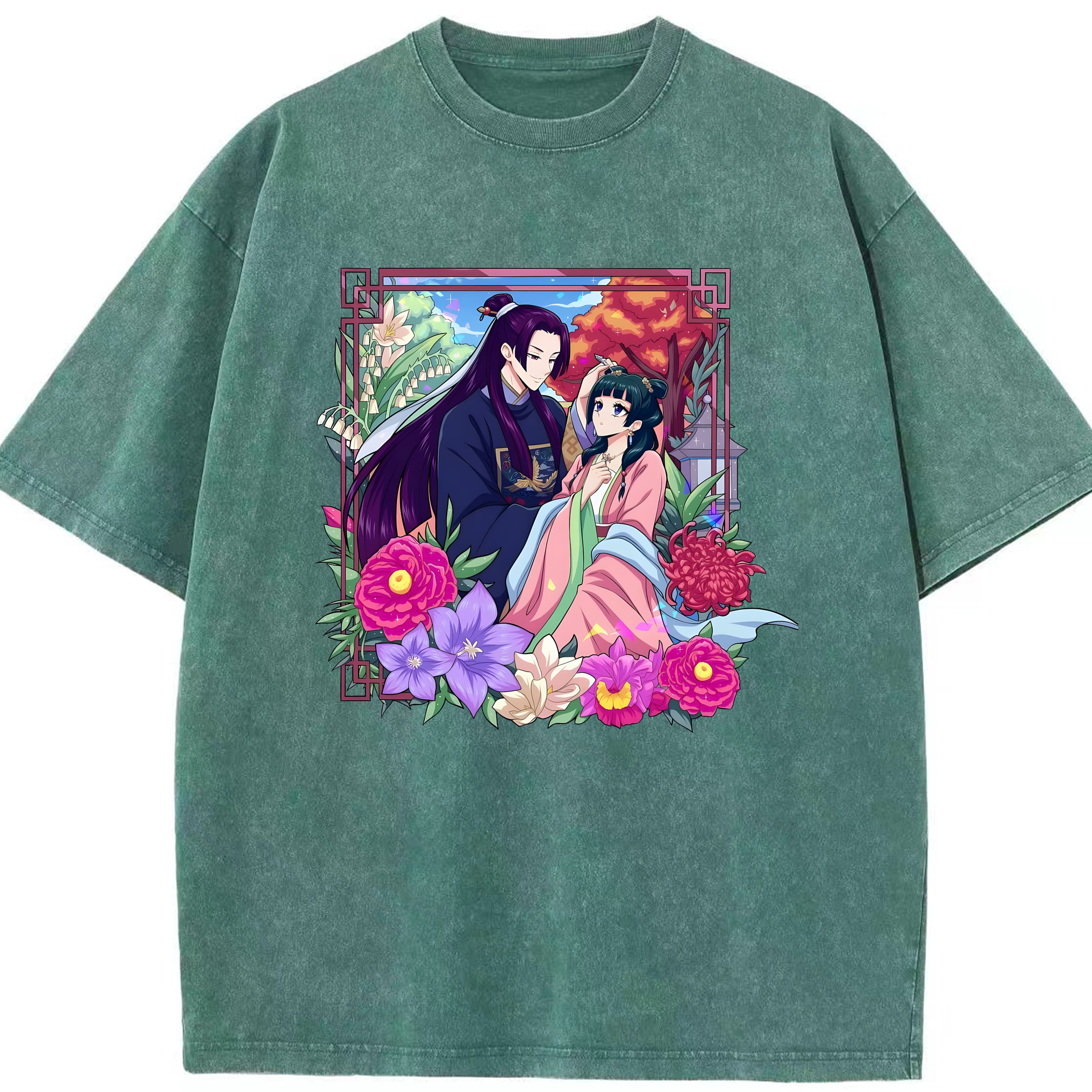 （画像用） 薬屋のひとりごと The Apothecary Diaries 綿100% ヴィンテージ風 半袖Tシャツ（フロントプリント）
